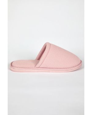 Roman Waffle Mule Slipper - Pink