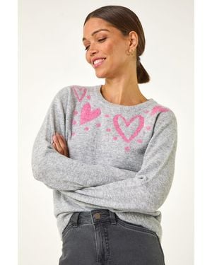 Roman Heart Detail Knit Jumper - Grey