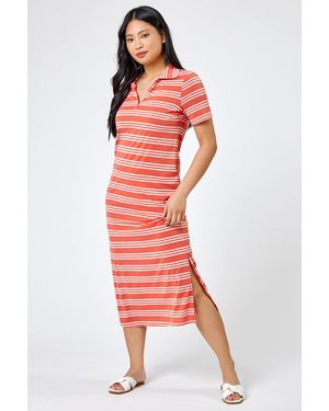 Roman Petite Stripe Print Polo Shirt Dress - Multicolour