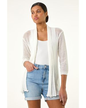 Roman Longline Back Detail Cardigan - White