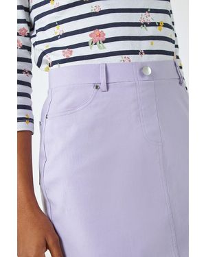 Roman Elastic Waist Straight Stretch Skirt - White