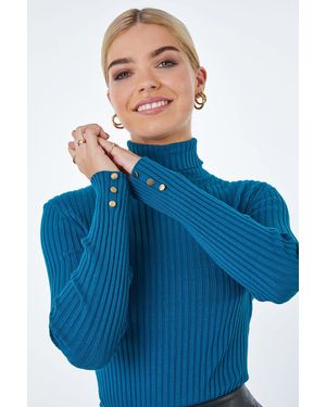D.u.s.k Ribbed Turtle Neck Jumper - Blue