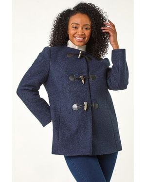Roman Petite Textured Boucle Coat - Blue