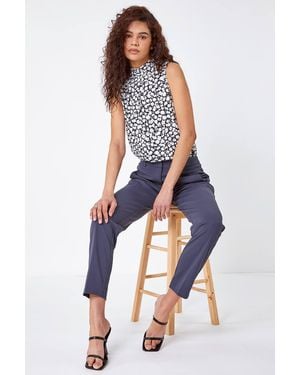 Roman Short Straight Leg Stretch Trouser - Grey