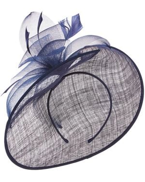 Roman Feather Detail Disc Fascinator - Blue