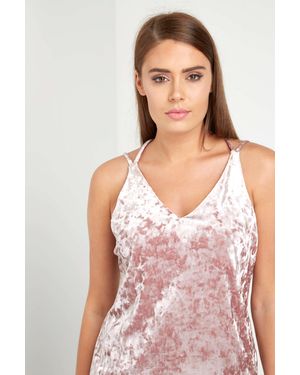 Roman Crushed Velvet Cami Top - Pink