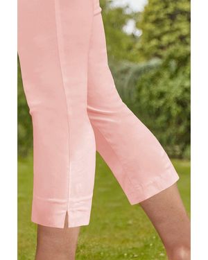 Roman Stretch Comfort Fit Cropped 3/4 Length Trousers - Pink