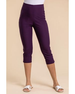 Roman Cropped Stretch Trouser - Purple