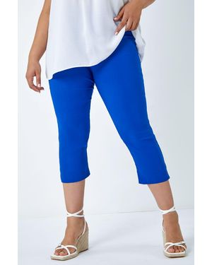 Roman Curve Cropped Stretch Trouser - Blue