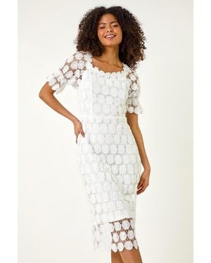 D.u.s.k Sun Crochet Dress - White