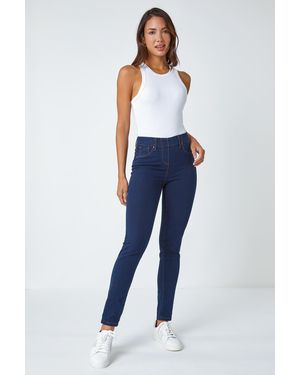 Roman Stretch Fit Mid Rise Denim Jean Jeggings - Blue