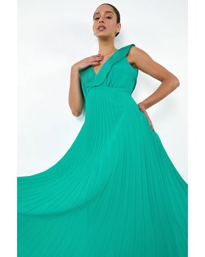 D.u.s.k Pleated Tie Back Midi Dress - Blue