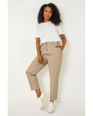 Roman Petite Tapered Stretch Trouser - Natural