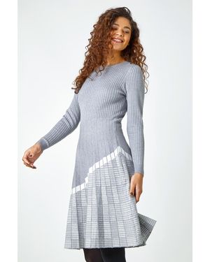 Roman Ribbed Stretch Knit Dress - White