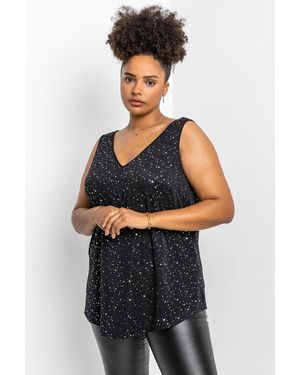 Roman Curve Sparkle Cami Top - Metallic