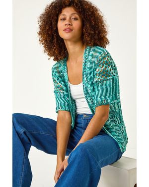 Roman Space Dye Knit Cardigan - Blue