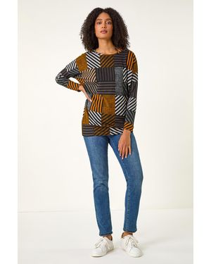 Roman Contrast Stripe Top - Blue