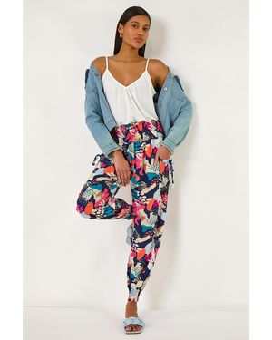 Roman Abstract Tie Pocket Trousers - Blue