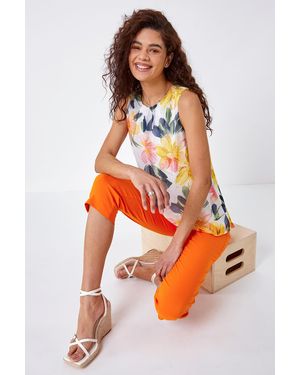 Roman Cropped Stretch Trouser - Orange