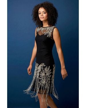 Roman The Great Gatsby Charleston Vintage 1920S Embellished Flapper Dress - Black
