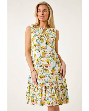 Roman Petite Lemon Frill Hem Dress - Yellow