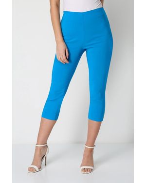 Roman Cropped Stretch Holiday Capri Trousers - Blue