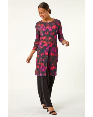 Roman Petite Abstract Top & Trouser Set - Red