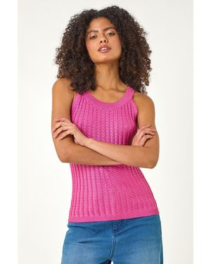 D.u.s.k Metallic Knit Vest Top - Pink