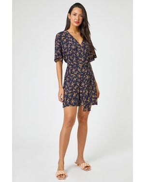 D.u.s.k Ditsy Floral Print Playsuit - Blue