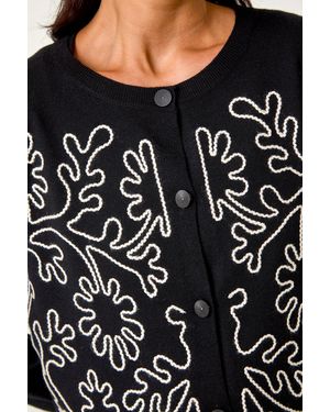Roman Petite Floral Cornelli Buttoned Cardigan - Black