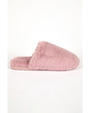 Roman Faux Fur Mule Slipper - Pink
