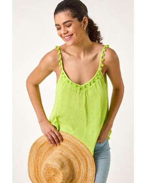 Roman Pom Pom Cami Top - Green