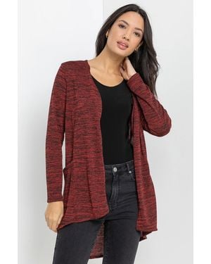 Roman Sparkle Metallic Knit Cardigan - Red