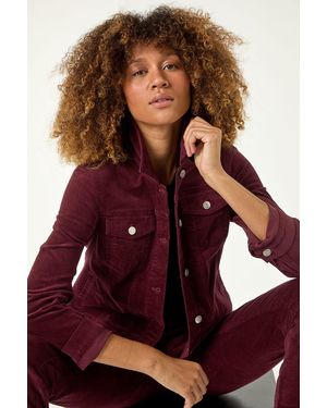 Roman Corduroy Pocket Detail Stretch Jacket - Red