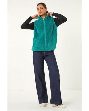Roman Soft Sherpa Fleece Gilet - Blue