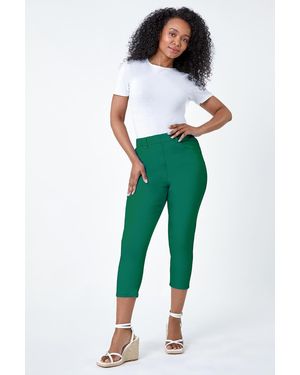 Roman Petite Stretch Crop Denim Jegging - Green