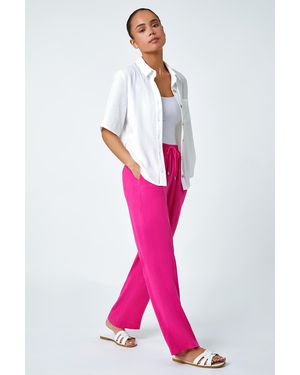 Roman Petite Linen Mix Trousers - Pink