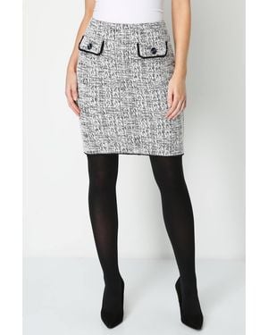 Roman Stretch Jersey Skirt - White