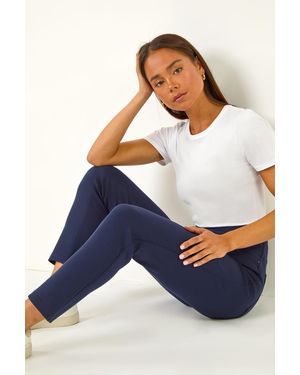 Roman Petite Elastic Waist Ponte Stretch Jean - Blue