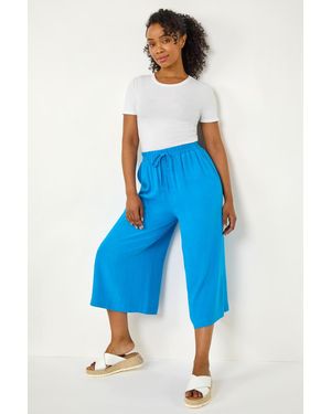 Roman Petite Elasticated Waist Linen Mix Culotte - Blue