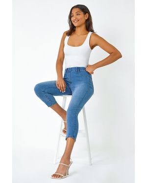 Roman Cropped Stretch Denim Jegging - Multicolour