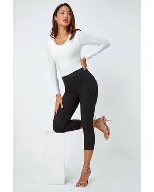 Roman Cropped Stretch Denim Jegging - Black