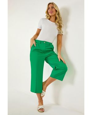 Roman Petite Cotton Culotte Trousers - Green