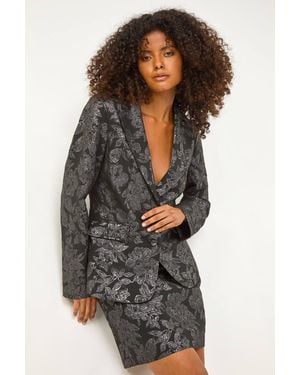 D.u.s.k Jacquard Print Blazer - Grey