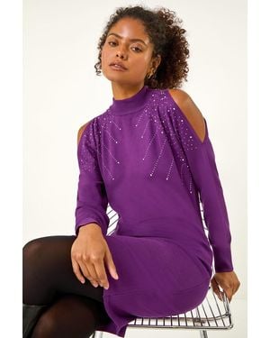D.u.s.k Sparkle Shoulder Jumper Dress - Purple