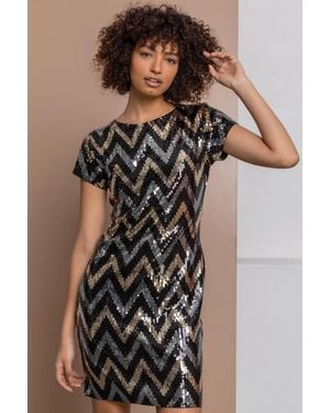 D.u.s.k Zig Zag Sequin Dress - Metallic