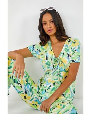 D.u.s.k Floral Motif Tie Top - Green
