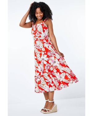 Roman Petite Floral Tiered Midi Sundress