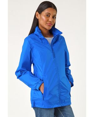 Roman Shower Resistant Funnel Neck Jacket - Blue