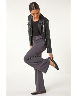 Roman Wide Leg Ponte Trousers - Black